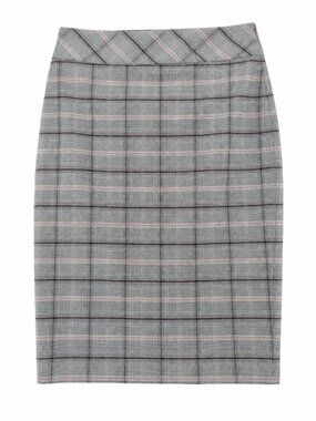 Le Château, Pencil Skirt, Grey & Rose Plaid, Size 4